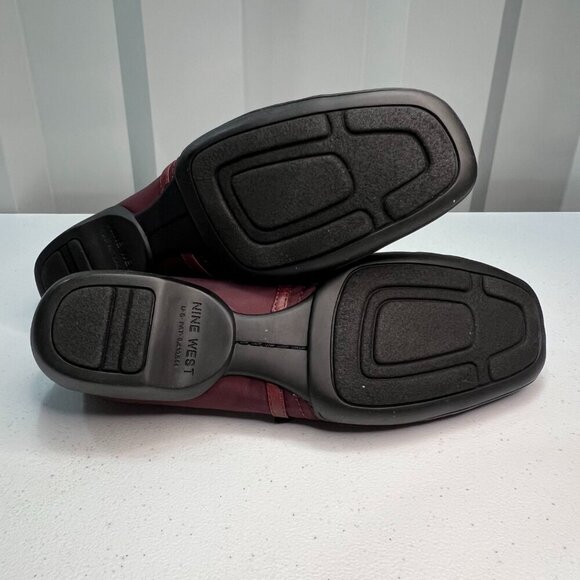 Nine West Rozene Wine Mary Jane Style Flats Size 7.5 M Slip On Drivers Classic - Picture 8 of 10